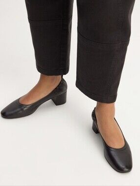 Everlane The Italian Leather Day Heel Shoe Size 8 Black